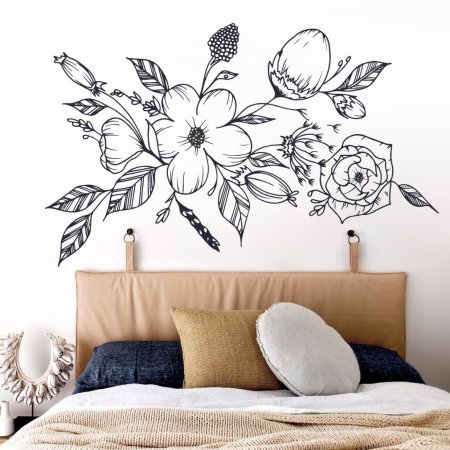 Нарисовать цветы на стене