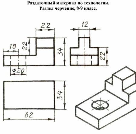 Последовательность выполнения технического рисунка