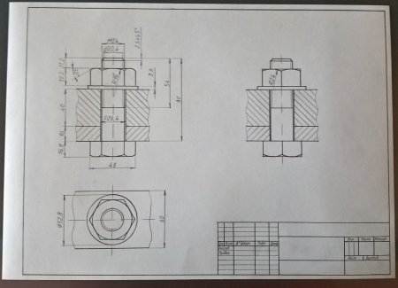 Инженерная Графика болтовое соединение чертеж