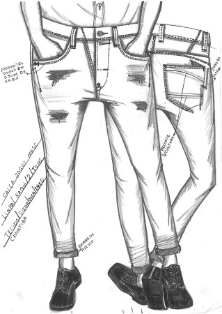 Джинсы скетч