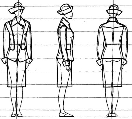 Фигура для технического рисунка одежды
