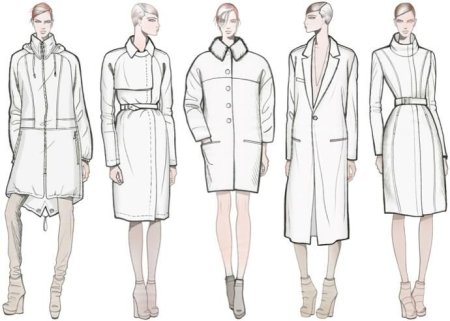 Эскизы одежды женской
