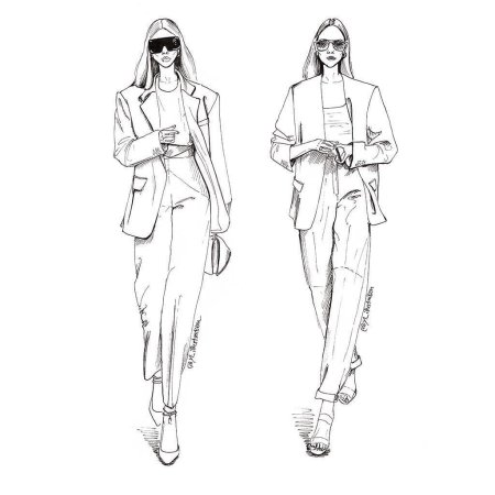 Эскизы модной одежды