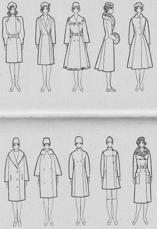 Эскизы разных видов одежды