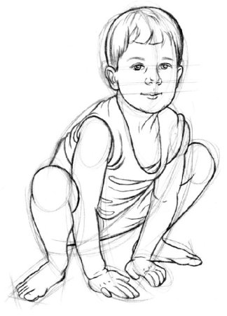 Наброски фигуры ребенка