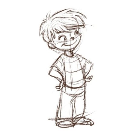 Наброски персонажа мальчика