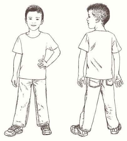 Мальчик в полный рост карандашом