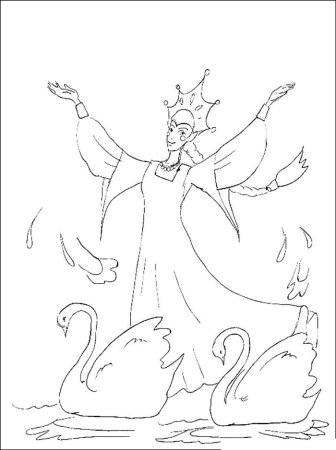 Царевна лебедь раскраска для детей