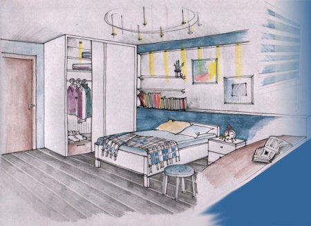 Эскиз комнаты подростка