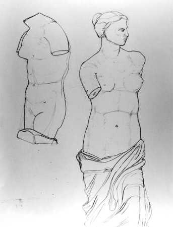 Ника Самофракийская эскиз