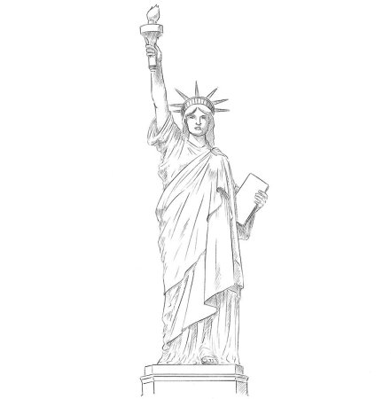 Статуя свободы карандашом