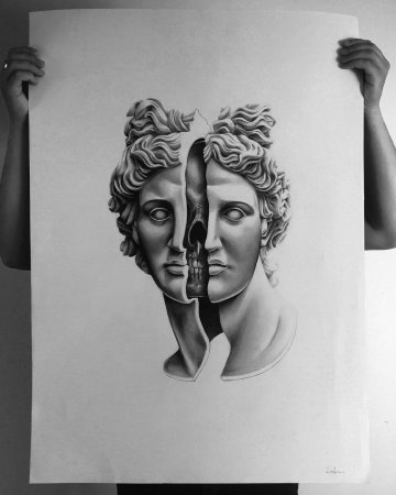 Эскиз скульптуры лёгкий