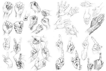 Наброски кистей рук