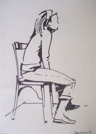 Наброски фигуры человека маркером