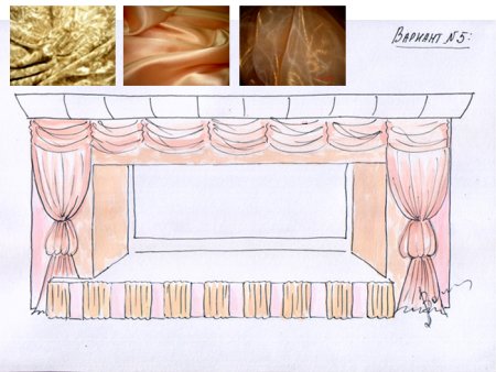 Набросок сцены с декорациями