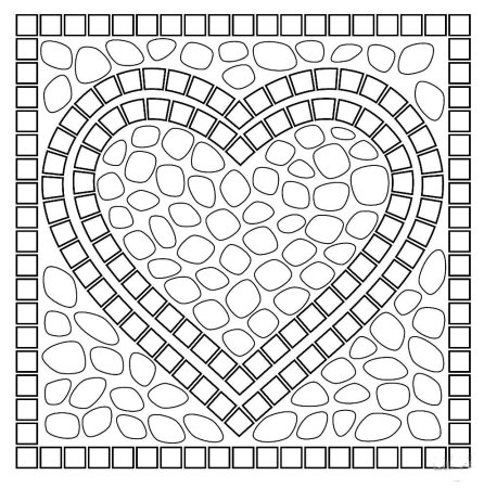 Раскраска мозаика для детей