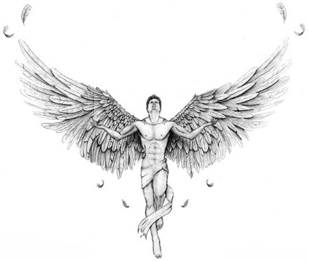 Ангел тату эскиз