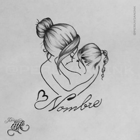 Тату мама и ребенок эскизы