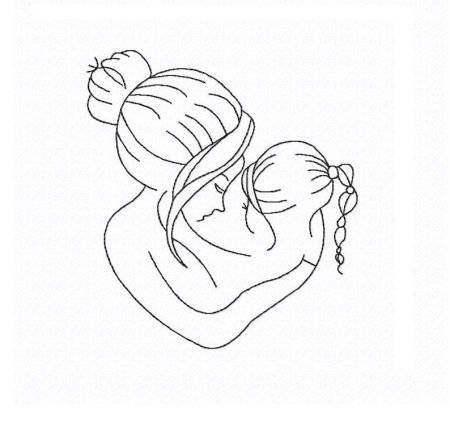 Контурная тату мама с ребёнком