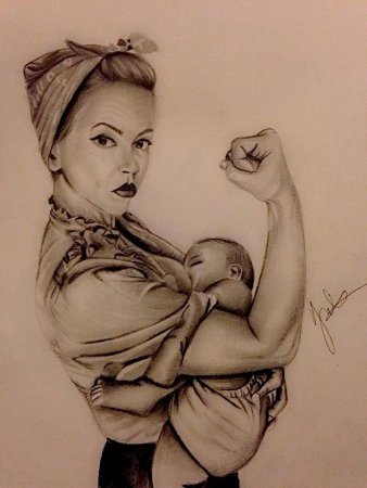 Мать с ребенком эскиз