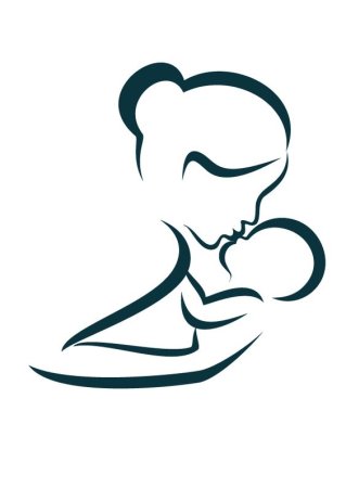 Тату силуэт мамы и ребенка