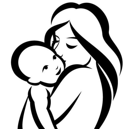 Силуэт матери и ребенка