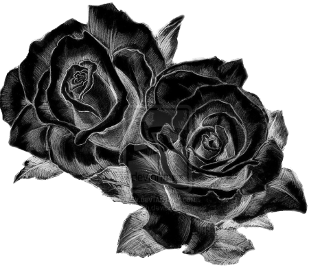 Белая роза на черном фоне тату