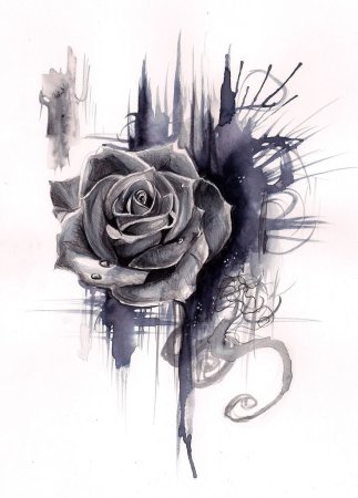 Тату роза эскиз