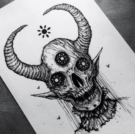 Монстр гелевой ручкой