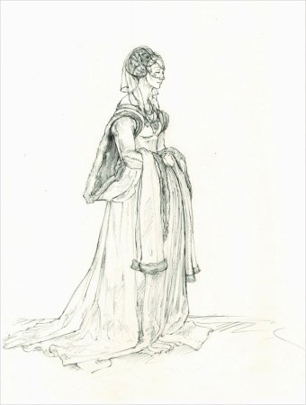 Нарисовать костюмы Ромео и Джульетты