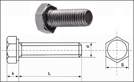 Чертёж болта м 20 с резьбой 1,5