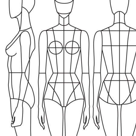 Технический эскиз женской фигуры