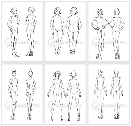 Эскиз детской фигуры для рисования одежды