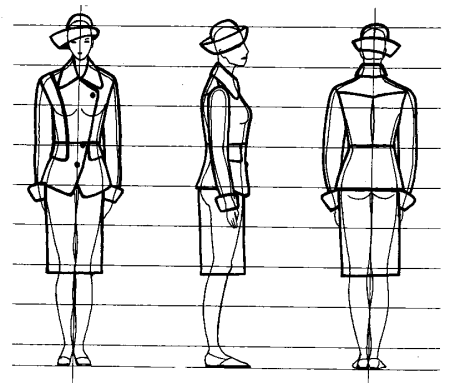 Фигура для технического рисунка одежды