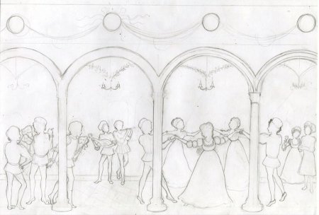 Сцена Ромео и Джульетта рисунок