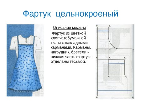 Эскиз фартука с нагрудником и его описание