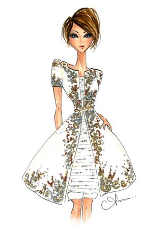 Эскиз коктейльного платья