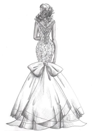 Рисунки для срисовки платья