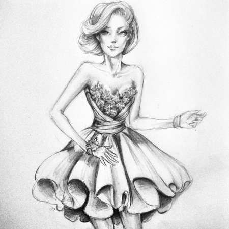 Эскиз женского платья