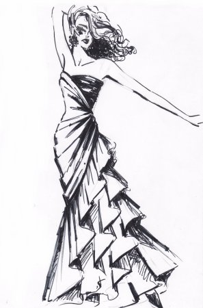 Эскизы платьев для девочек