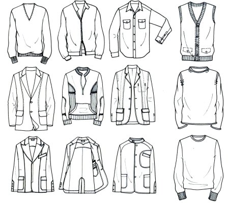 Скетчи мужской одежды