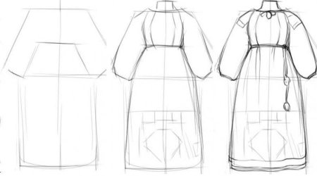 Эскиз народного праздничного костюма