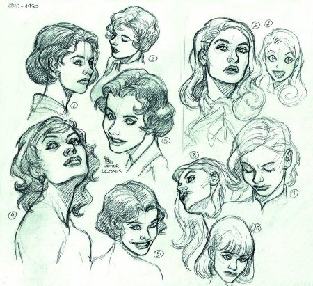 Женское лицо в разных ракурсах