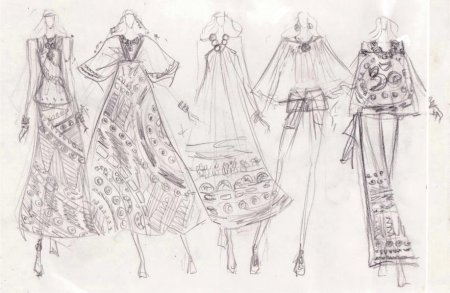 Зарисовка национального платья