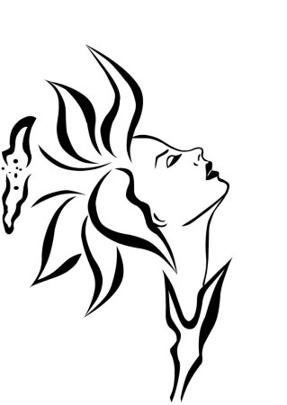 Силуэт девушки трафарет