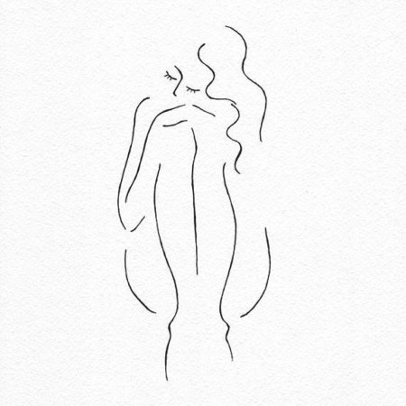 Женский силуэт линиями