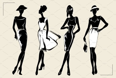 Силуэт модели черный