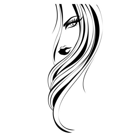 Силуэт девушки с волосами