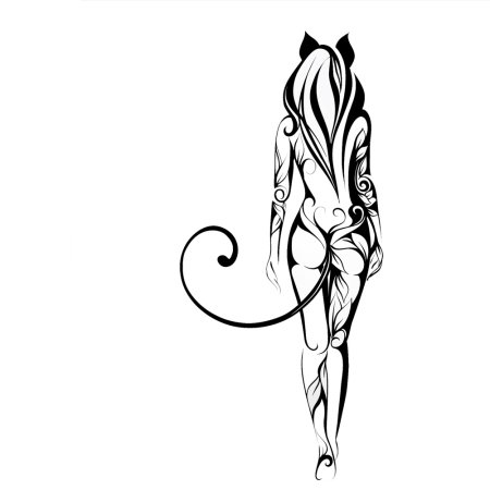 Тату силуэт девушки