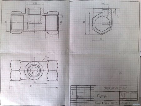 Аксонометрическая проекция детали опора